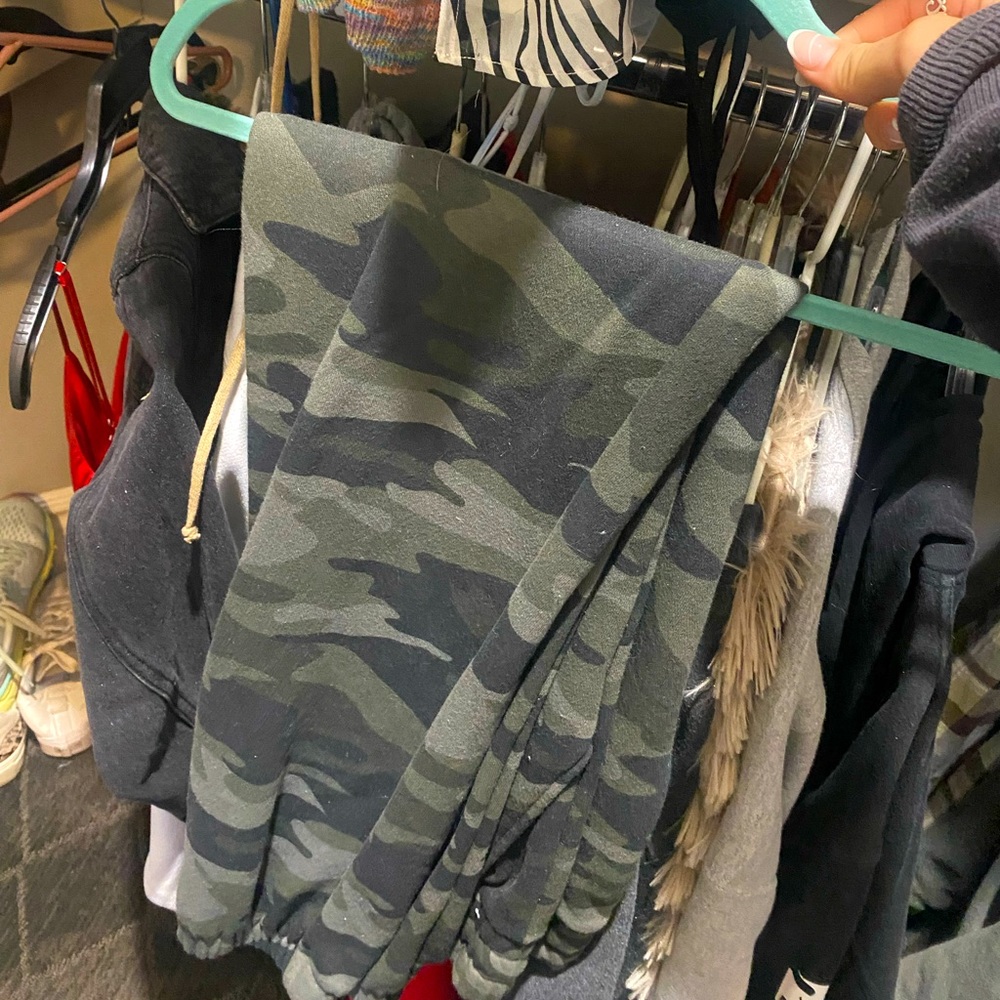 Green camouflage sweat pants from Target. Size M.